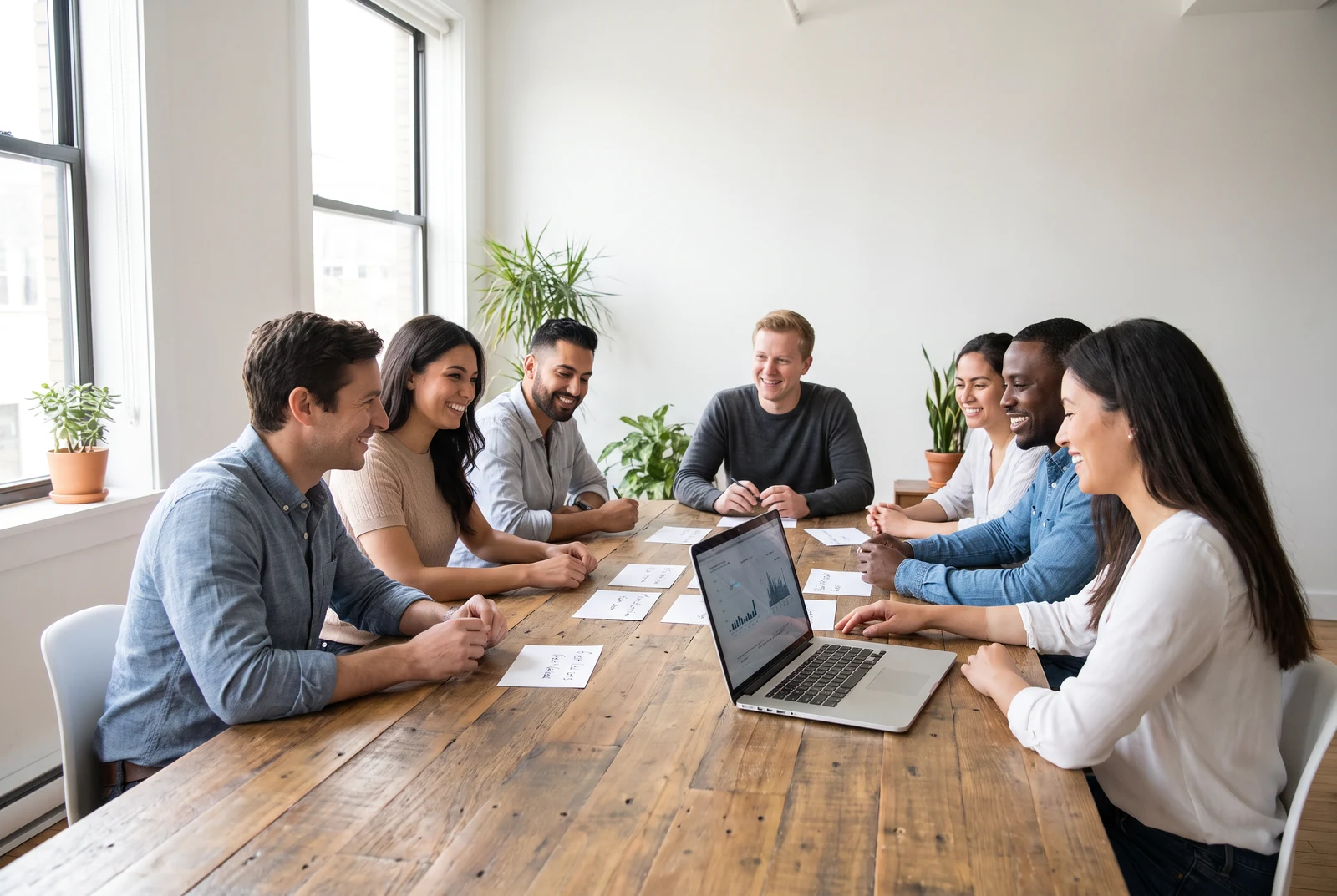 A PPC planning session with a laptop